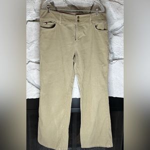 Tommy Hilfiger | Women’s Cotton Tan Corduroy Pants w/Zipper & Pockets Size 14